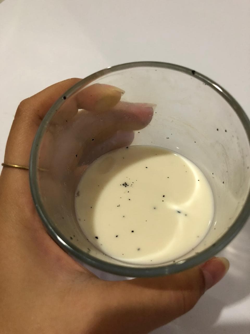 Vanilla seeds infused in fresh milk